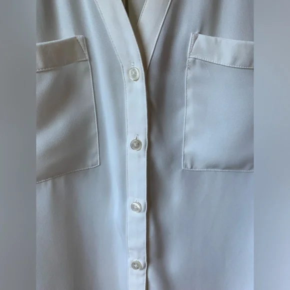 Express Portofino shirt. Slim fit. Cream color. Size S. - Picture 4 of 8